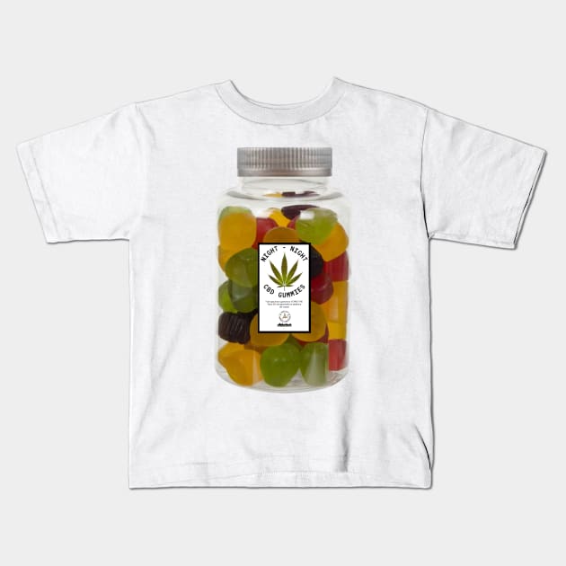 Night Night CBD Gummies Kids T-Shirt by Crab City Cannabis Concession